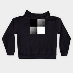 Squares and black bars Kids Hoodie